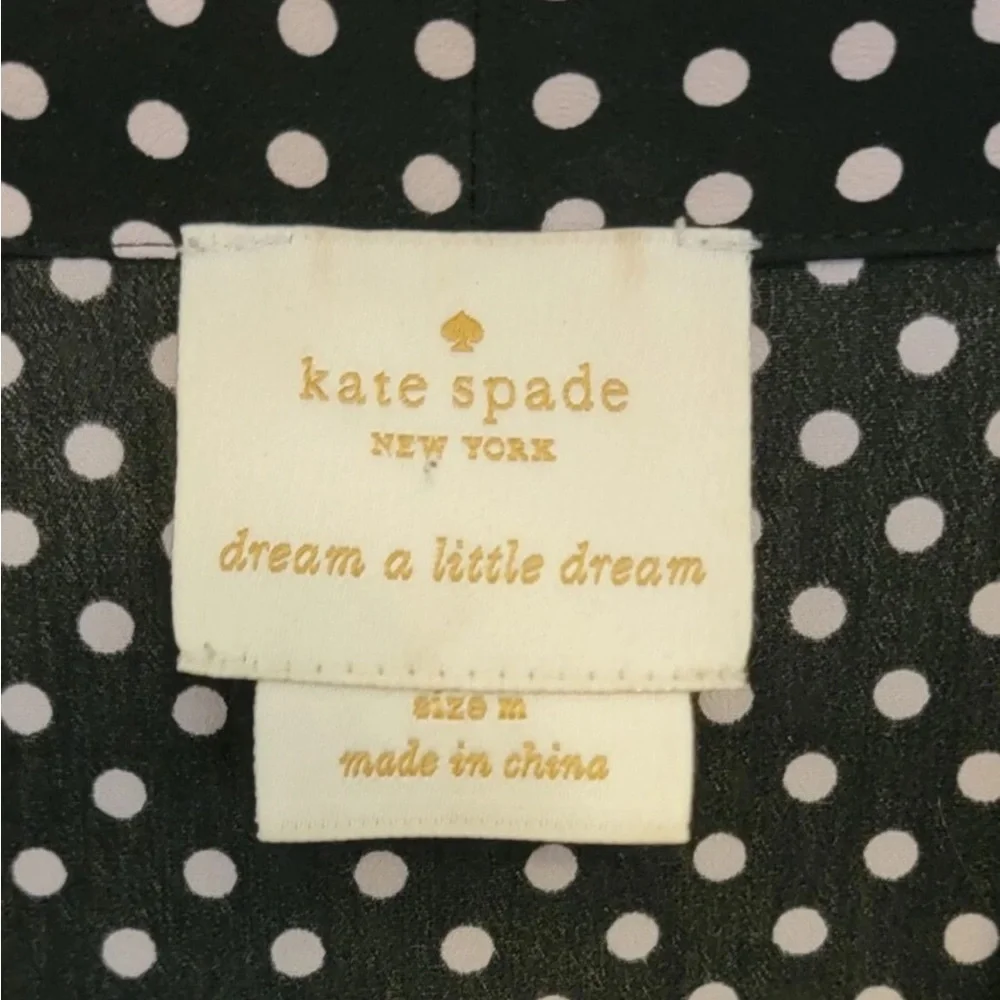 Kate Spade Polka Dot Polyester Robe Medium (black/white)